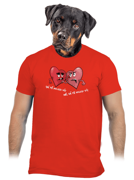 Srdíčka pánské tričko Fiery Red