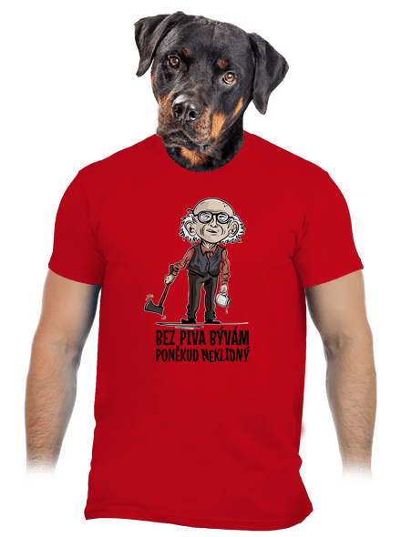 Neklidný bez piva pánské tričko Red