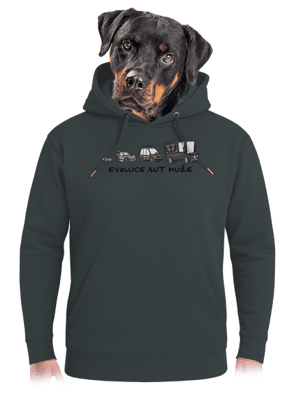 Evoluce aut muže unisex mikina premium Charcoal