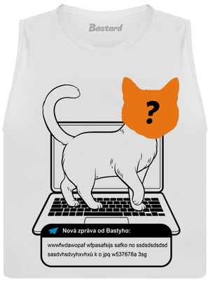 Kočka na klávesnici dámské tílko volné White