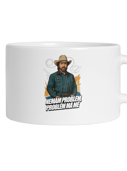 B19: Chuck Norris z Walker, Texas Ranger hrnek makronka White
