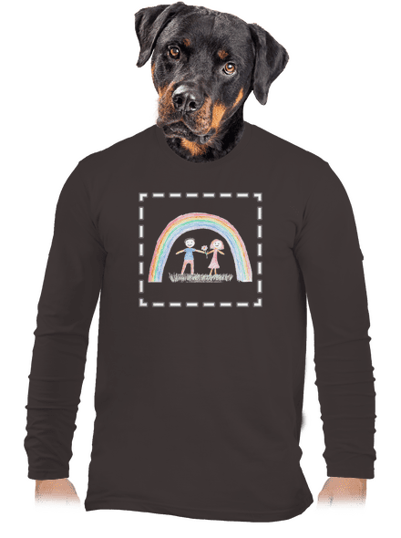 Dětské kresby - nahraj vlastní pánské dlouhý rukáv Bear Brown