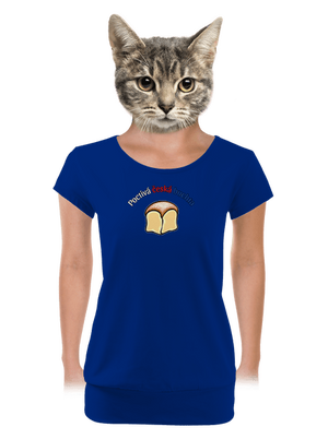 Poctivá buchta a klobása dámské tričko s lemem Royal Blue Mal