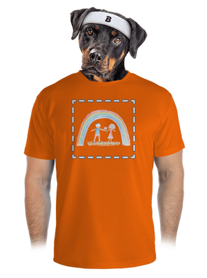 Dětské kresby - nahraj vlastní pánské sportovní tričko Neon Orange