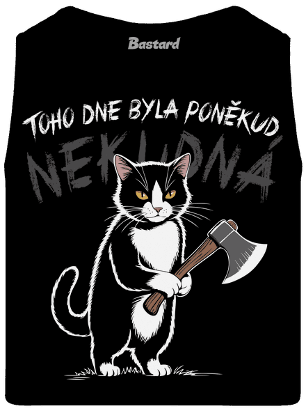 Neklidná kočka pánské tílko Black