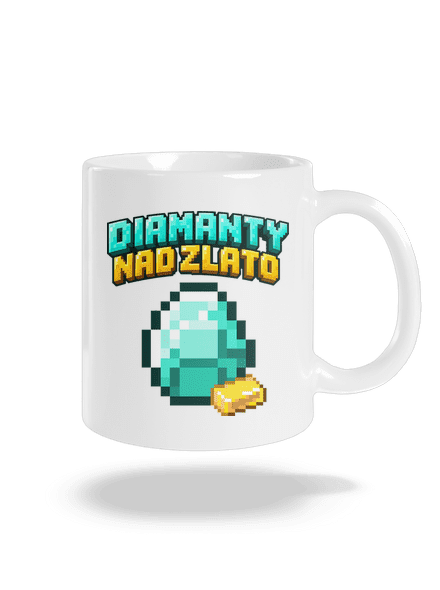 Diamanty nad zlato klasický hrnek White