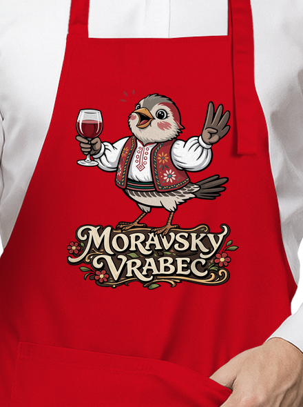 Moravský vrabec zástěra Red