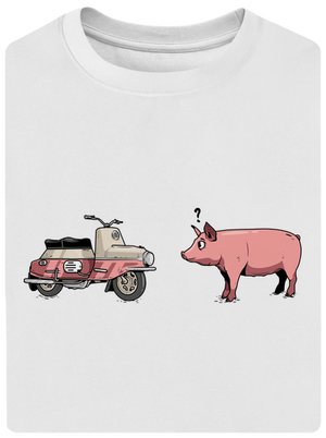 Praseta unisex tričko oversized White