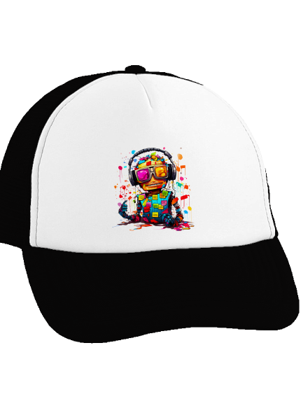 Workaholic robot kšiltovka truckerka Black cap