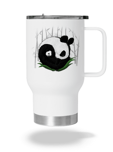Dvě spící pandy termohrnek White