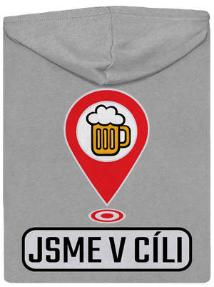 Jsme v cíli pánská mikina na zip Light Melange