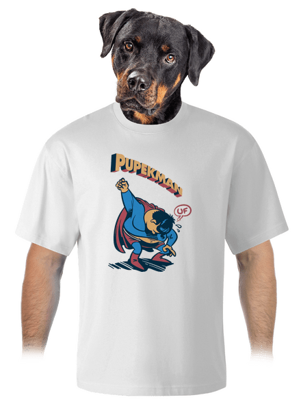 Pupekman unisex tričko oversized White