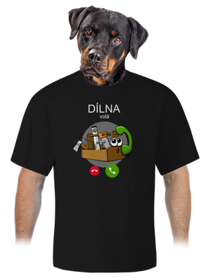 Dílna volá unisex tričko oversized Black