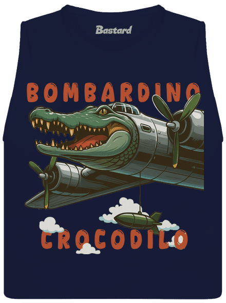 Bombardino Crocodilo – Italian Brainrot dámské tílko volné Navy