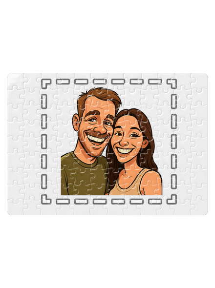 Karikatura z vlastní fotky puzzle White