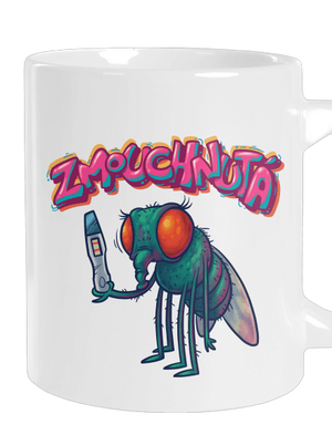 Zmouchnutá velký hrnek White