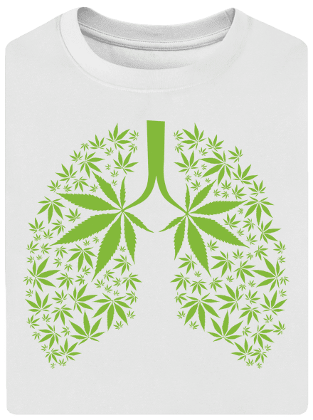 Ganja plíce unisex tričko oversized White