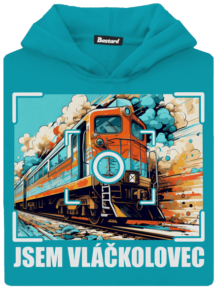 Jsem vláčkolovec dětská mikina klokanka Hawaiian Blue