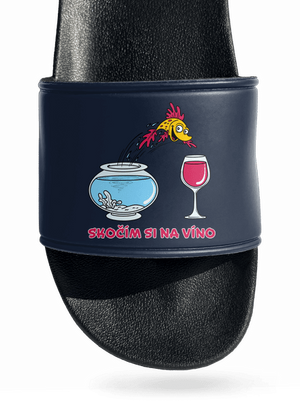Skočím si na víno pantofle Navy