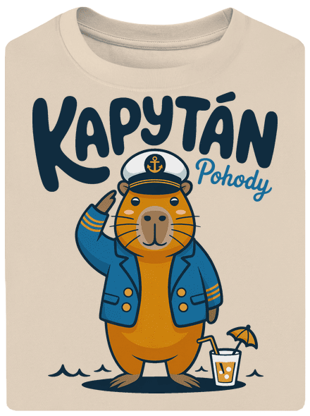 Kapytán pohody unisex tričko oversized Almond
