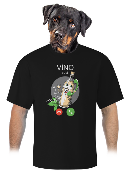 Bílé víno volá unisex tričko oversized Black