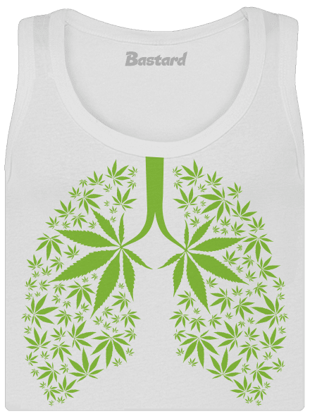 Ganja plíce dámské tílko klasické White