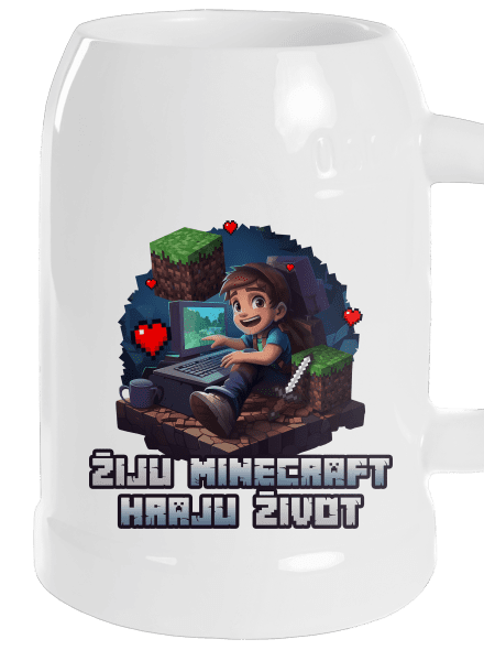 Žiju Minecraft půllitr White