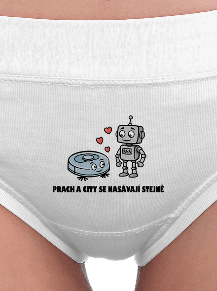 Láska mezi roboty dámské kalhotky White
