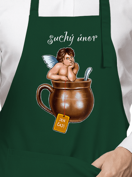 Suchý únor zástěra Bottle Green