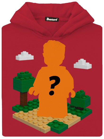 Lego postava z vlastní fotky dětská mikina klokanka Fire Red