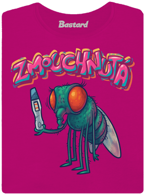 Zmouchnutá dámské tričko Fuchsia Red