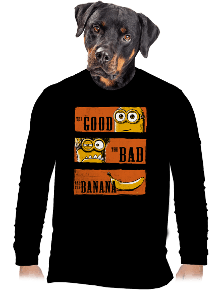 Hodný zlý a banán pánské dlouhý rukáv Black