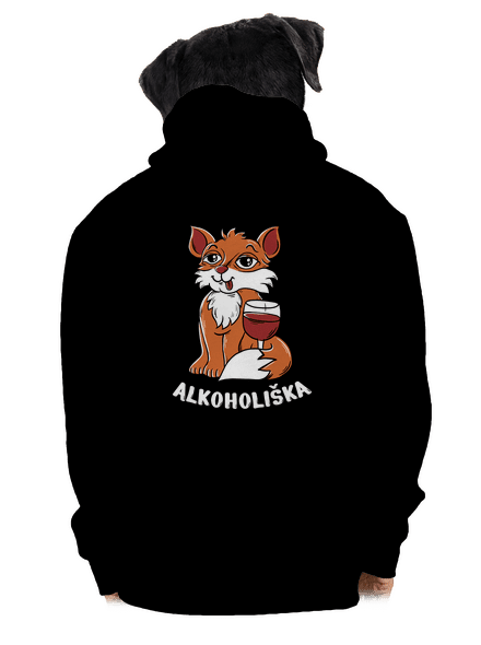 Vínová Alkoholiška pánská mikina na zip Black