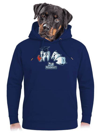 Zub moudrosti unisex mikina premium Navy