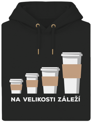 Na velikosti záleží unisex mikina premium Dark Black