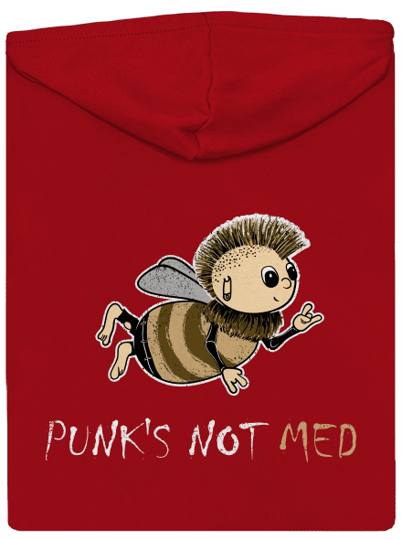 Punks Not Med pánská mikina na zip Red
