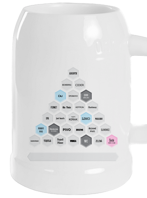 Textový alko kvíz a fix půllitr White