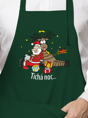 Tichá noc zástěra Bottle Green