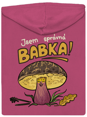 Babka a hříbeček dámská mikina na zip Magenta
