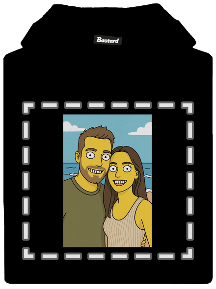 Simpsonovi z vlastní fotky dětská mikina klokanka Black