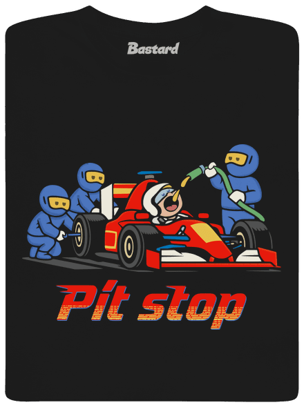 Pít stop pánské tričko Black
