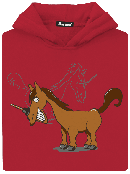 Jednorožec dětská mikina klokanka Fire Red