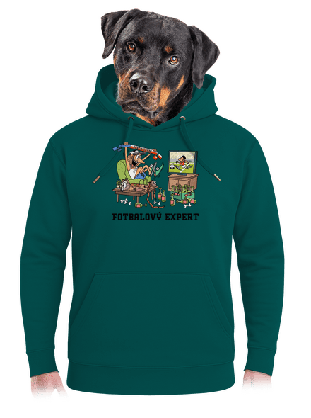 Fotbalový expert unisex mikina premium Emerald Green