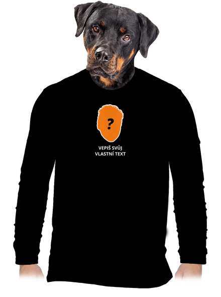 Tvoje hlava pánské dlouhý rukáv Black