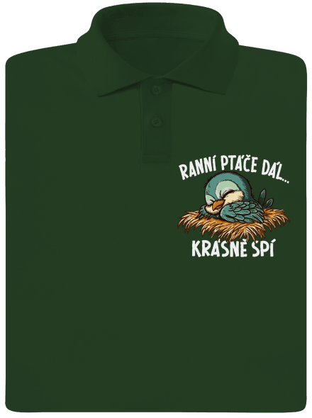 Ranní ptáče spí pánská polokošile Bottle Green Mal