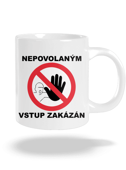 Nepovolaným vstup zakázán velký hrnek White