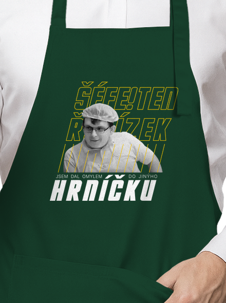 B18: Kluk s řetízkem zástěra Bottle Green