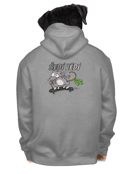 Šedí vědí - myšák pánská mikina na zip Light Melange