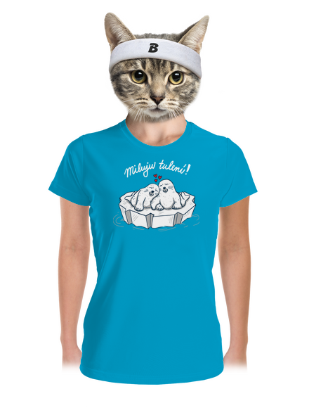 Miluju tulení dámské sportovní tričko Blue Atol