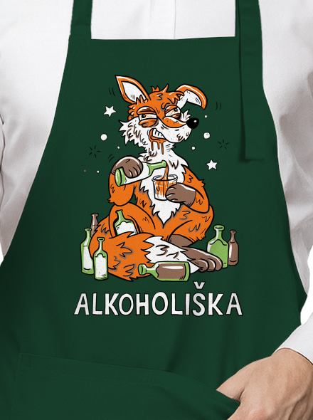 Alkoholiška zástěra Bottle Green